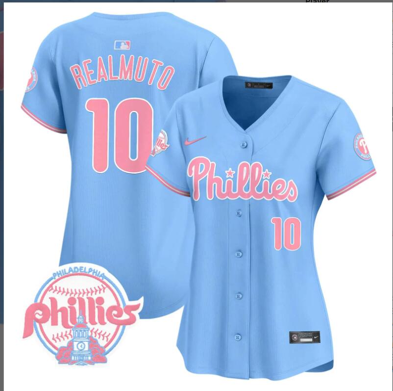 Women Philadelphia Phillies 10 Realmuto blue 2024 MLB jersey